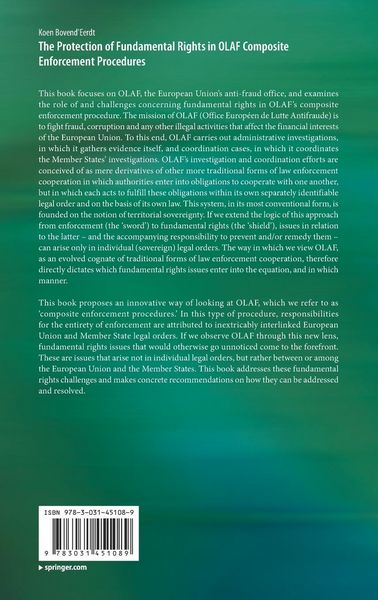 Produktbild: The Protection of Fundamental Rights in OLAF Composite Enforcement Procedures