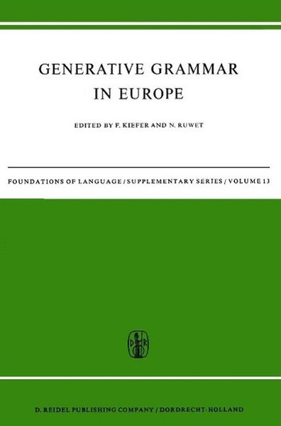 Produktbild: Generative Grammar in Europe