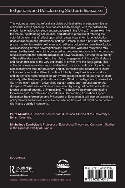Produktbild: Working with Theories of Refusal and Decolonization in Higher Education