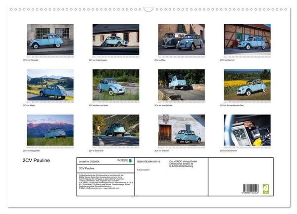 Produktbild: 2CV Pauline (Wandkalender 2027 DIN A2 quer), CALVENDO Monatskalender