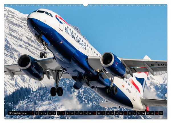 Produktbild: Flugzeugkalender 2026 (hochwertiger Premium Wandkalender 2026 DIN A2 quer), Kunstdruck in Hochglanz