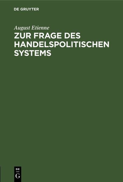 Produktbild: Zur Frage des handelspolitischen Systems