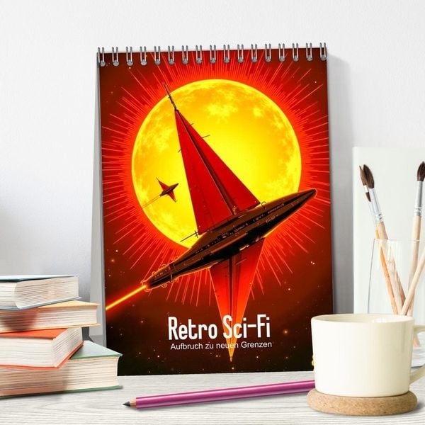 Produktbild: Retro Sci-Fi - Aufbruch zu neuen Grenzen (Tischkalender 2027 DIN A5 hoch), CALVENDO Monatskalender