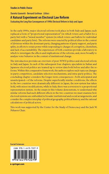 Produktbild: A Natural Experiment on Electoral Law Reform
