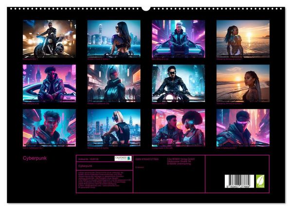 Produktbild: Cyberpunk (hochwertiger Premium Wandkalender 2026 DIN A2 quer), Kunstdruck in Hochglanz