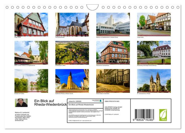 Produktbild: Ein Blick auf Rheda-Wiedenbr&uuml;ck (Wandkalender 2026 DIN A4 quer), CALVENDO Monatskalender