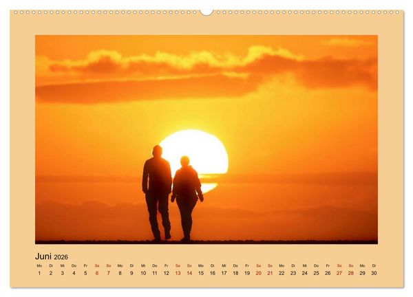 Produktbild: Den Sonnenuntergang gemeinsam genie&szlig;en (hochwertiger Premium Wandkalender 2026 DIN A2 quer), Kunstdruck in Hochglanz