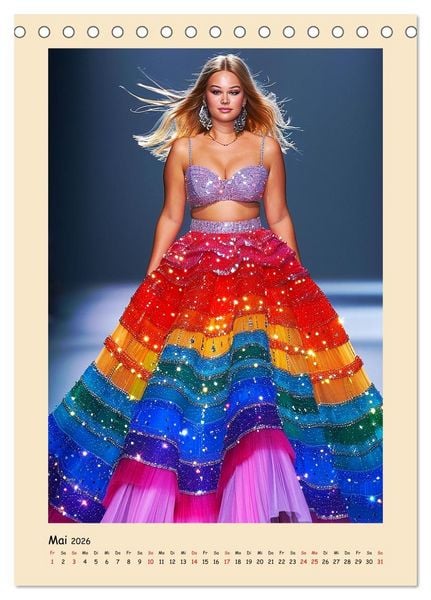 Produktbild: Plus Size Models in glamour&ouml;ser High Fashion (Tischkalender 2026 DIN A5 hoch), CALVENDO Monatskalender