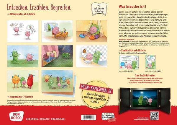 Produktbild: Eddie und Ella. Bed&uuml;rfnisse wahrnehmen, erkennen und benennen. Kamishibai Bildkartenset