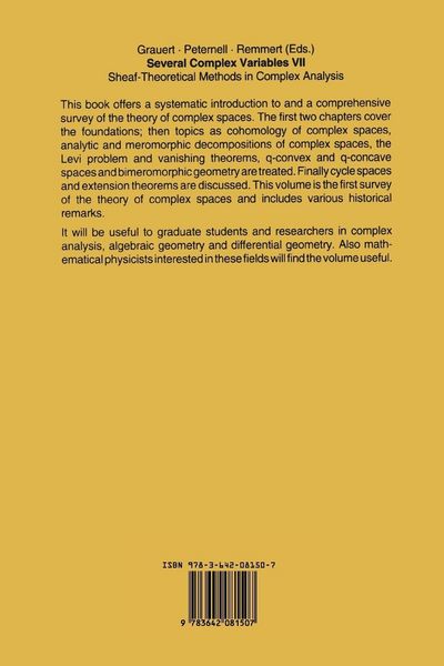 Produktbild: Several Complex Variables VII