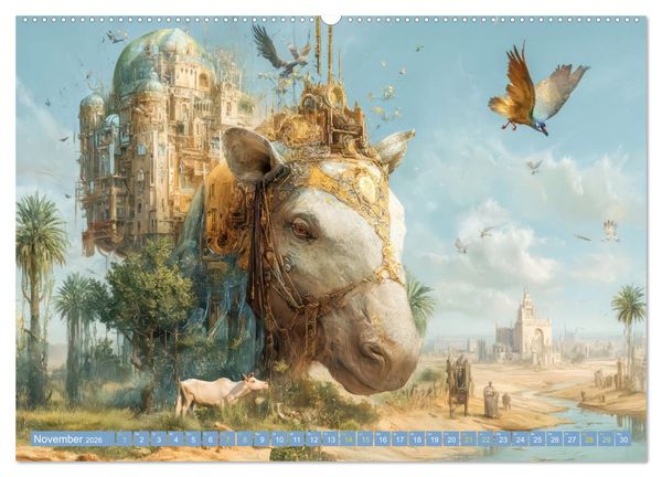 Produktbild: Tierparadies - Tierische Fantasiewelten (hochwertiger Premium Wandkalender 2026 DIN A2 quer), Kunstdruck in Hochglanz