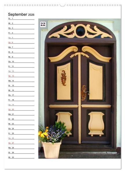 Produktbild: Alte D&auml;nische T&uuml;ren (hochwertiger Premium Wandkalender 2026 DIN A2 hoch), Kunstdruck in Hochglanz