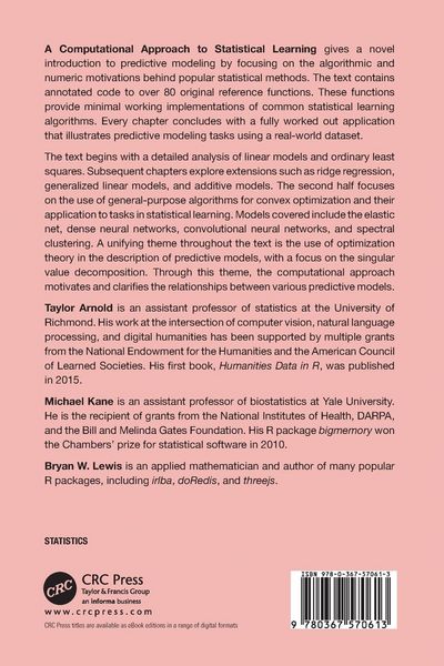 Produktbild: A Computational Approach to Statistical Learning