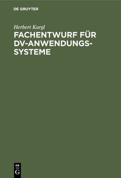 Fachentwurf für DV-Anwendungssysteme