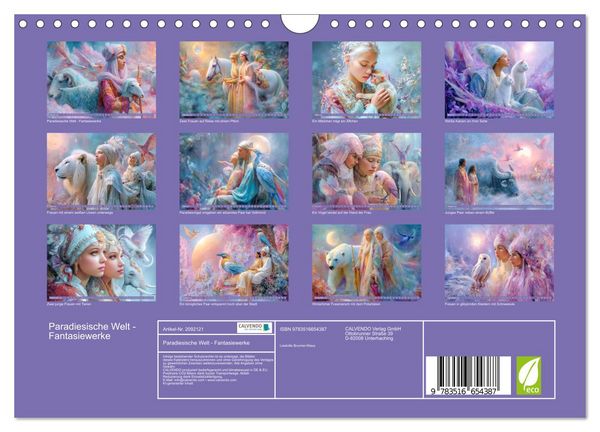 Produktbild: Paradiesische Welt - Fantasiewerke (Wandkalender 2026 DIN A4 quer), CALVENDO Monatskalender