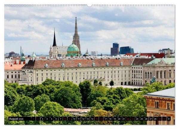 Produktbild: WIEN von oben (hochwertiger Premium Wandkalender 2026 DIN A2 quer), Kunstdruck in Hochglanz
