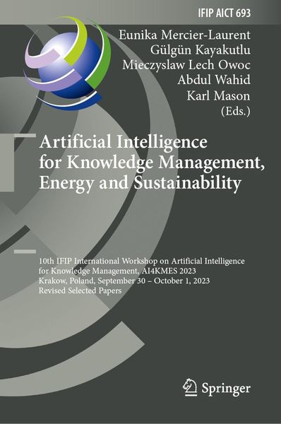 Produktbild: Artificial Intelligence for Knowledge Management, Energy and Sustainability