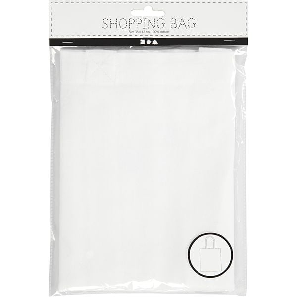 Produktbild: Creativ Company Taschen, Tragetaschen und Portemonnaies Stofftasche, Wei&szlig;, 38x42 cm, 130 g, 1 Stk