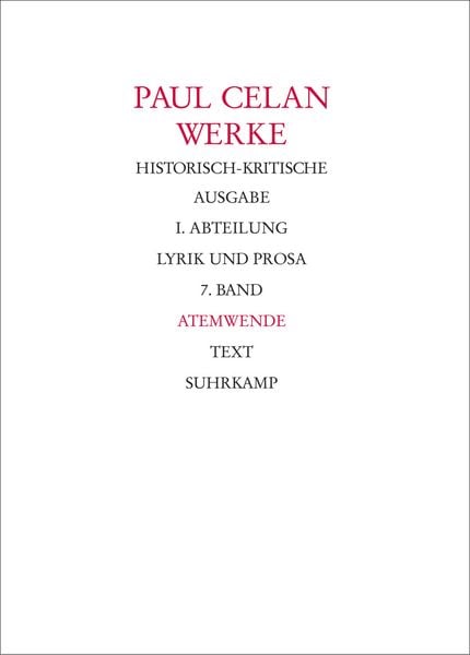 Produktbild: Werke. Historisch-kritische Ausgabe. I. Abteilung: Lyrik und Prosa
