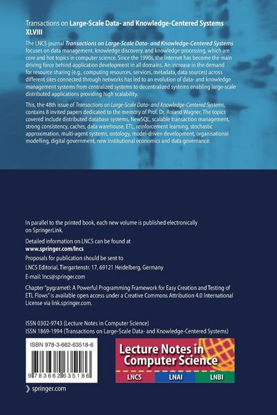 Produktbild: Transactions on Large-Scale Data- and Knowledge-Centered Systems XLVIII