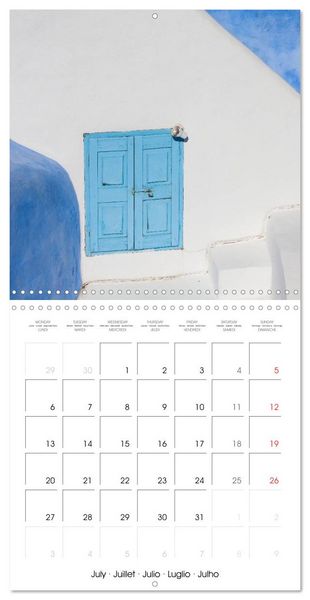 Produktbild: Santorini, Une perle de la M&eacute;diterran&eacute;e (Calendrier mural carr&eacute; 2026 30x30 cm) Calendrier double avec une page pour vos prises de notes