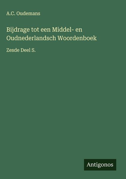 Produktbild: Bijdrage tot een Middel- en Oudnederlandsch Woordenboek