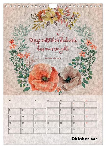 Produktbild: Lebensweisheiten zum Reflektieren (Wandkalender 2026 DIN A4 hoch), CALVENDO Monatskalender