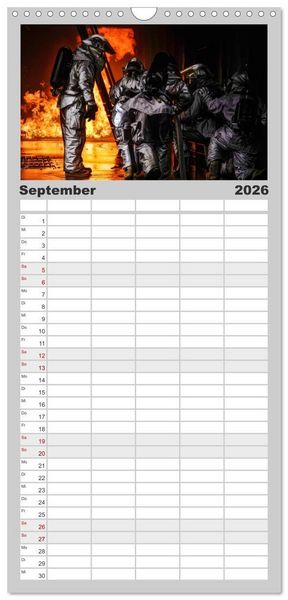 Produktbild: Familienplaner 2026 - Feuerwehr - weltweit im Einsatz mit 5 Spalten (Wandkalender, 21 x 45 cm) CALVENDO