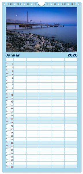 Produktbild: Familienplaner 2026 - Ansichten vom Bodensee mit 5 Spalten (Wandkalender, 21 x 45 cm) CALVENDO
