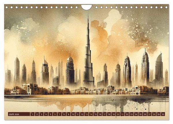 Produktbild: Von New York bis Tokio - Ein KI-Kalender f&uuml;r Weltenbummler (Wandkalender 2026 DIN A4 quer), CALVENDO Monatskalender