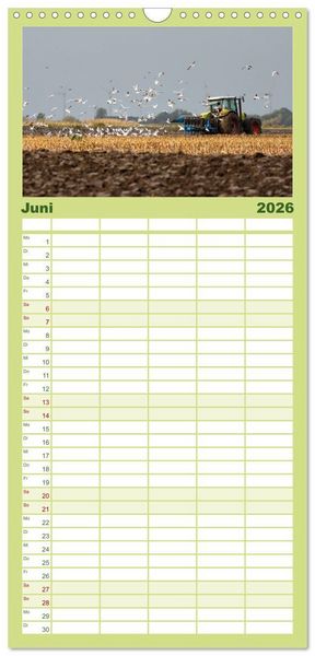 Produktbild: Familienplaner 2026 - Landwirtschaft - Maschinen im Einsatz mit 5 Spalten (Wandkalender, 21 x 45 cm) CALVENDO