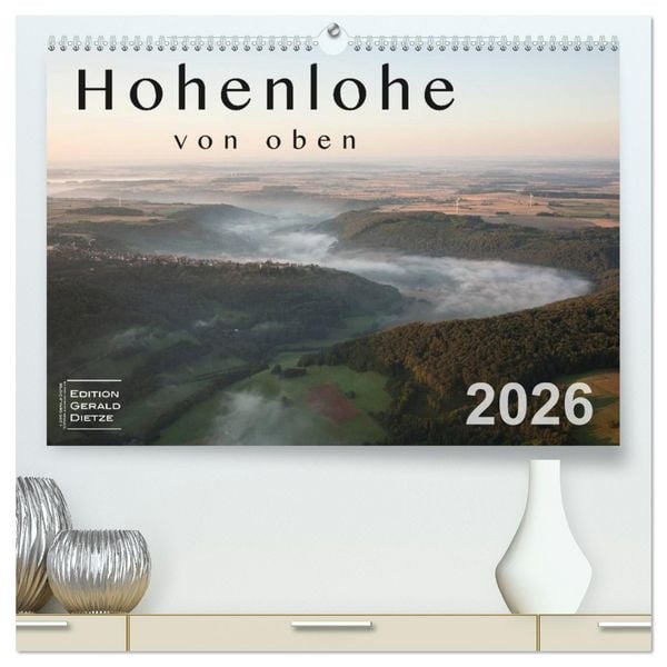 Produktbild: Hohenlohe von oben (hochwertiger Premium Wandkalender 2026 DIN A2 quer), Kunstdruck in Hochglanz