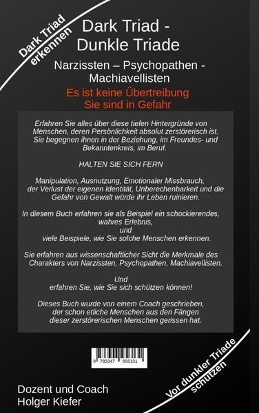 Produktbild: Dark Triad - Dunkle Triade Narzissten &ndash; Psychopathen &ndash; Machiavellisten