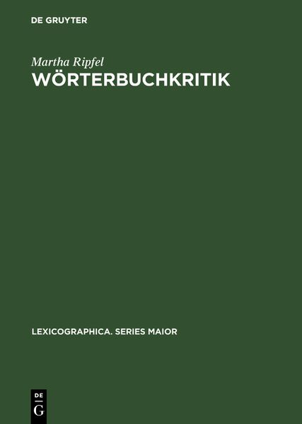 Produktbild: W&ouml;rterbuchkritik