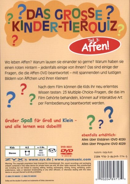 Produktbild: Das grosse Kinder-Tierquiz - Affen!