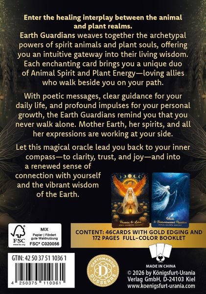 Produktbild: Earth Guardians - The Oracle of Power Animals and Plants (GB) - 46 color cards, 172-page color booklet