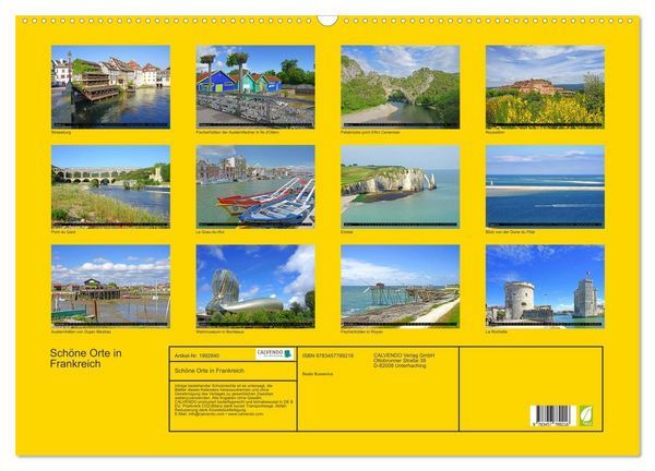 Produktbild: Sch&ouml;ne Orte in Frankreich (Wandkalender 2026 DIN A2 quer), CALVENDO Monatskalender