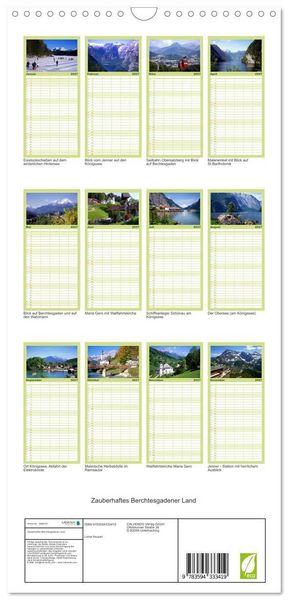 Produktbild: Familienplaner 2027 - Zauberhaftes Berchtesgadener Land mit 5 Spalten (Wandkalender, 21 x 45 cm) CALVENDO
