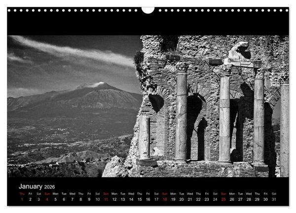 Produktbild: Black and White Sicily (Wall Calendar 2026 DIN A3 landscape), CALVENDO 12 Month Wall Calendar