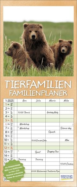 Tierfamilien Familienplaner 2025