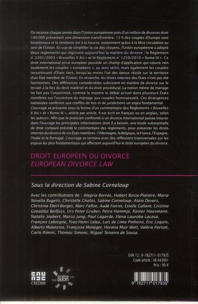 Produktbild: Droit europeen du divorce