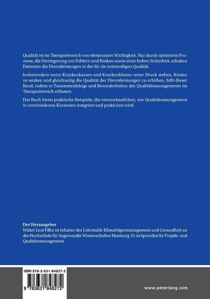 Produktbild: Qualit&auml;tsmanagement in der Therapie