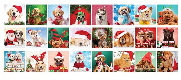 Produktbild: Puzzle Adventskalender - 1200 Teile Christmas Paws