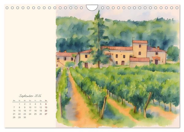 Produktbild: Rundreise durch die Toskana (Wandkalender 2026 DIN A4 quer), CALVENDO Monatskalender