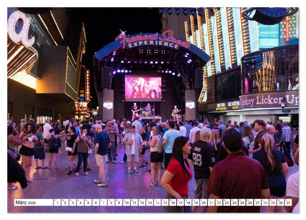 Produktbild: Las Vegas Nightlife - Neonlichter, Casinos und unvergessliche N&auml;chte (Wandkalender 2026 DIN A3 quer), CALVENDO Monatskalender