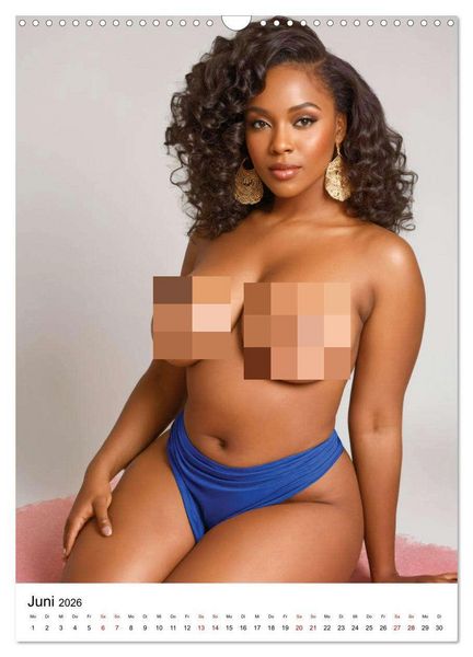 Produktbild: Busty Black - Vollbusige, exotische Frauen (Wandkalender 2026 DIN A3 hoch), CALVENDO Monatskalender