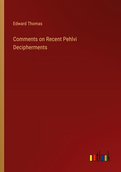 Produktbild: Comments on Recent Pehlvi Decipherments