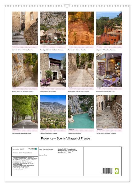 Produktbild: Provence &ndash; Scenic Villages of France (Wall Calendar 2027 DIN A2 portrait), CALVENDO 12 Month Wall Calendar