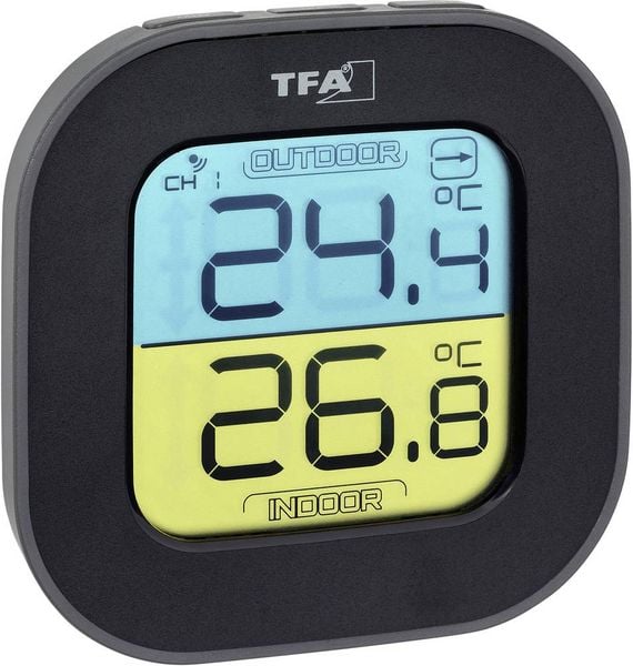 Produktbild: TFA Dostmann FUN Funk-Thermometer Schwarz 30.3068.01