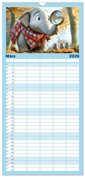 Produktbild: Familienplaner 2026 - Witzige Weisheiten f&uuml;r Kinder mit 5 Spalten (Wandkalender, 21 x 45 cm) CALVENDO